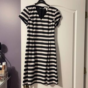 Blue and cream stripes dress